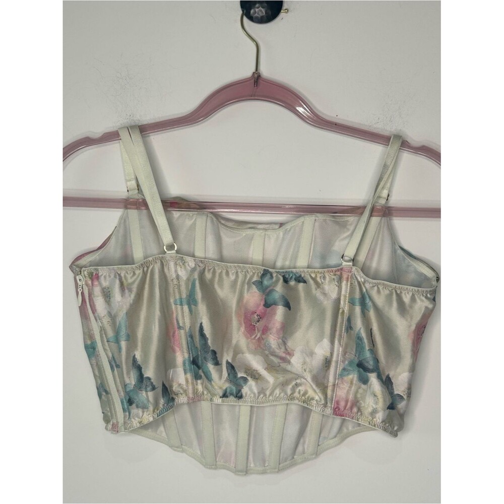 NWT Victoria’s Secret Very Sexy Satin Draped Corset Top Floral Butterfly L - Picture 4 of 7